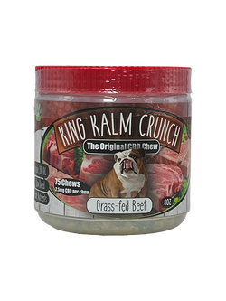 CBD Dog Chews - 25mg ea- 75pc - Grass-fed Beef - King Kalm Crunch