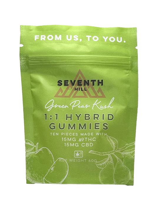THC / CBD Gummies - 1:1 - 30mg doses / 10pc - Green Pear Kush
